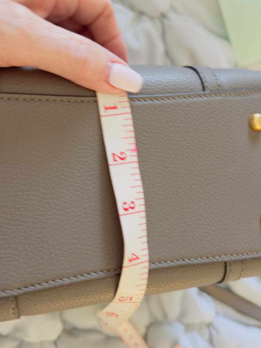 Tory Burch Taupe Pebbled Leather Shoulder Tote - Picture 5 of 7